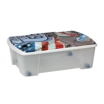 ARTPLAST Ιταλίας Κουτί Αποθήκευσης 56x39x18cm Πλαστικό 35lt Διάφανο Decor ROUTE 66