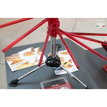 MARCATO Ιταλίας Στεγνωτήρι Ζυμαρικών Design με 16 Ράβδους MAX Αντοχή 2kg Βάση Αλουμινίου-Πλαστικοί Ράβδοι Κόκκινο