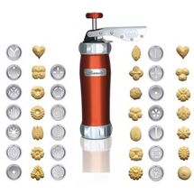 MARCATO Ιταλίας Μπισκοτομηχανή Design 2 Επιπέδων 5.5x5.5x21cm με 20 Κεφαλές για Μπισκότα Ανοδιωμένο Αλουμίνιο Ροζ