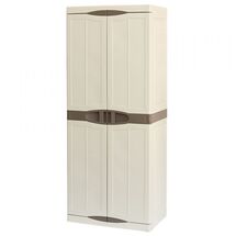 ARTPLAST Ιταλίας Πλαστική Ντουλάπα 22kg 70x46x180cm MASSIF 5 Χώρων 2φυλλη  Evolution Line Μπεζ/Καφέ