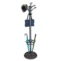 BAMA Ιταλίας Καλόγερος Μεταλλικός 45x35x170cm με 6 Πλαστικούς Γάντζους και Υποδοχές για Τσάντες και Ομπρέλες Ανθρακί