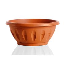 Γλάστρα Μπωλ Βαρέως Τύπου με Πιάτο Ø30x18x13cm 6.2lt Πλαστική Κεραμιδί  ALBA BAMA Ιταλίας