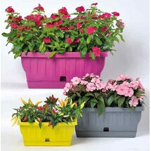 BAMA ITALY Ζαρντινιέρα Decor 30cm/40cm/50cm με Αυτοποτιζόμενο Πιάτο Πλαστική Κεραμιδί NATURA