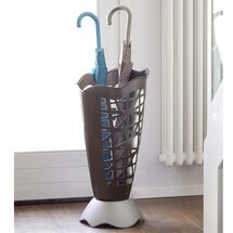BAMA Ιταλίας Ομπρελοθήκη Πλαστική Ø30x60.5cm με Διάτρητη Επιφάνεια Ανθρακί-Ασημί