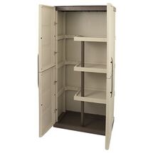 ARTPLAST Ιταλίας Πλαστική Ντουλάπα 17kg 70x39x165cm MASSIF 2φυλλη 5 χώρων (Μεταλλικοί Μεντεσέδες) Μπεζ-Καφέ STEEL