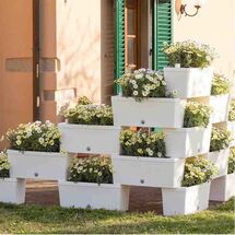BAMA ITALY Σύνθεση από Ζαρντινιέρες - Σετ 5 τεμαχίων 59x23x27cm (x5) Πλαστική 75lt Λευκή