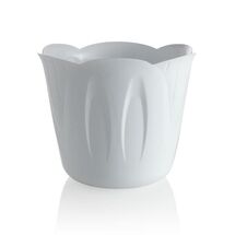 BAMA Κασπώ Πλαστικό Ø15x12cm 1lt με Σχέδιο σε 3 Μεγέθη Λευκό MIMOSA POT Ιταλίας