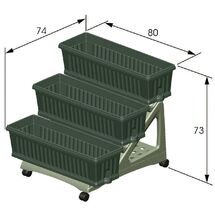 BAMA ITALY Σκαλιέρα με 3 Ζαρντινιέρες 80x74x73cm MAX Χωρητικότητα 30lt με 6 Τροχούς Κεραμιδί