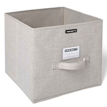 ORDINETT Ιταλίας Κουτί Αποθήκευσης Ρούχων 28.5x28.5x28.5cm Πολυεστέρας 23lt 0.46kg Χωρίς Καπάκι CUBE LINETTE Μπεζ