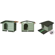 BAMA Ιταλίας Σπίτι Σκύλου 110x94x77cm X LARGE με Ρυθμιζόμενη Οροφή και Αφαιρούμενο Πάτωμα 15kg Μπεζ/Καφέ BUNGALOW LARGE