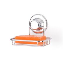 TEKNO-TEL Σαπουνοθήκη Τοίχου 14x14x7cm Αντοχή 12kg Επιχρωμιωμένο Ατσάλι με Βεντούζα EXTRA STRONG