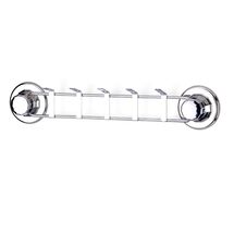TEKNO-TEL Κρεμάστρα Μπάνιου με 5 Θέσεις 29x4x6cm Πάχος 7mm Αντοχή 12kg Επιχρωμιωμένο Ατσάλι με Βεντούζα EXTRA STRONG