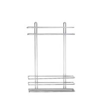 TEKNO-TEL Ραφιέρα Μπάνιου Τοίχου 2όροφη 25x11x37cm Πάχος Ø5mm Επιχρωμιωμένο Ατσάλι