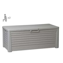 TOOMAX Ιταλίας Πλαστικό Μπαούλο 148x72x60cm 550lt 22.5kg Massif Καπάκι-Κάθισμα 2 Ατόμων FLORIDA WARM GREY