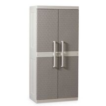 TOOMAX Ιταλίας Πλαστική Ντουλάπα 89x54x190cm 29kg με 4 Ρυθμιζόμενα Ράφια- 5 Χώρους MAX Αντοχή 220kg RATTAN XXL GREY/WARM GREY TUV/GS FASHION