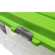 BAMA Ιταλίας Κουτί Αποθήκευσης 80x40x45cm 85lt Πλαστικό με Κλιπς και 4 Ρόδες Διάφανο-Λαχανί IPERBOX