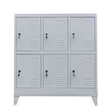 STEELEN Μεταλλική Ντουλάπα - Φοριαμός (Locker) 90x45x101cm 6 Θέσεων με Ρυθμιζόμενα Πόδια 27kg Γκρι Ανοικτό