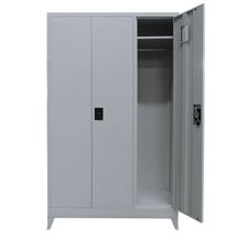 STEELEN Μεταλλική Ντουλάπα 115x45x191cm Πάχους 0.6mm/0.8mm (πάτωμα) Γαλβανιζέ 3φυλλη με 5 Ράφια και Ρυθμιζόμενα Πόδια -7 Αποθηκευτικοί Χώροι 56.5kg