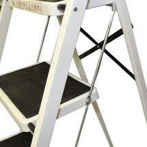 Σκαλοσκαμπό Μεταλλικό 44.5x81x123cm με 4 Σκαλιά MAX Αντοχή 150kg Βάρος 7.8kg Λευκό LF204B