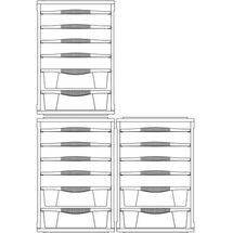BAMA Ιταλίας Συρταριέρα Ρούχων 34x41x53cm 4.37kg Πλαστική με 4 Δίσκους και 2 Συρτάρια Λευκό Πάγου RIORDINO