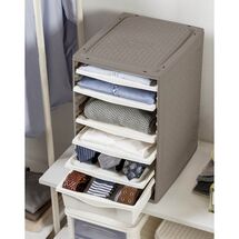 BAMA Ιταλίας Συρταριέρα Ρούχων 34x41x53cm 4.37kg Πλαστική με 4 Δίσκους και 2 Συρτάρια Γκρι-Καφέ RIORDINO TORTORA