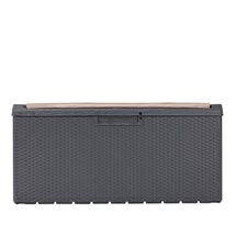 TOOMAX Ιταλίας Πλαστικό Μπαούλο Αποθήκευσης 123.7x54.5x58.7cm 350lt 13kg MASSIF με Καπάκι-Κάθισμα 2 Ατόμων και Μαξιλάρι PORTONOVO ANTHRACITE TUV/GS FASHION