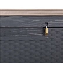 TOOMAX Ιταλίας Πλαστικό Μπαούλο Αποθήκευσης 123.7x54.5x58.7cm 350lt 13kg MASSIF με Καπάκι-Κάθισμα 2 Ατόμων και Μαξιλάρι PORTONOVO ANTHRACITE TUV/GS FASHION