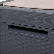 TOOMAX Ιταλίας Πλαστικό Μπαούλο Αποθήκευσης 123.7x54.5x58.7cm 350lt 13kg MASSIF με Καπάκι-Κάθισμα 2 Ατόμων και Μαξιλάρι PORTONOVO ANTHRACITE TUV/GS FASHION