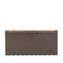 TOOMAX Ιταλίας Πλαστικό Μπαούλο Αποθήκευσης 123.7x54.5x58.7cm 350lt 13kg MASSIF με Καπάκι-Κάθισμα 2 Ατόμων και Μαξιλάρι PORTONOVO BROWN TUV/GS FASHION