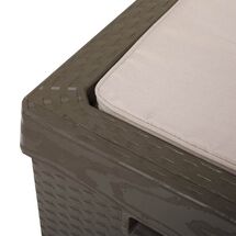 TOOMAX Ιταλίας Πλαστικό Μπαούλο Αποθήκευσης 123.7x54.5x58.7cm 350lt 13kg MASSIF με Καπάκι-Κάθισμα 2 Ατόμων και Μαξιλάρι PORTONOVO BROWN TUV/GS FASHION