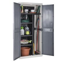 TOOMAX Ιταλίας XXL Πλαστική Ντουλάπα 89x54x190cm 28,6kg με Χώρισμα-6 Χώρους MAX Αντοχή 220kg ANNIVERSARY MEGA XXL LIGHT GREY/BASALT GREY TUV/GS FASHION