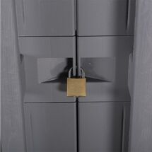 TOOMAX Ιταλίας XXL Πλαστική Ντουλάπα 89x54x190cm 28,6kg με Χώρισμα-6 Χώρους MAX Αντοχή 220kg ANNIVERSARY MEGA XXL LIGHT GREY/BASALT GREY TUV/GS FASHION