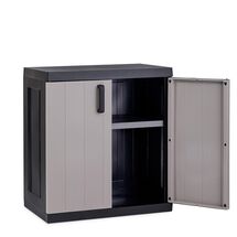 TOOMAX Ιταλίας XXL Πλαστική Ντουλάπα 89x54x96cm 14.75kg με 1 Ρυθμιζόμενο Ράφι- 2 Χώροι MAX Αντοχή 70kg BIOS MEGA BLACK/WARM GREY XXL Πιστοποίηση TUV/GS FASHION