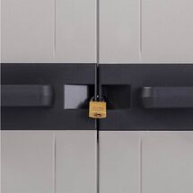 TOOMAX Ιταλίας XXL Πλαστική Ντουλάπα 89x54x190cm 26.35 kg με 3 Ρυθμιζόμενα Ράφια- 4Χώροι MAX Αντοχή 170kg BIOS MEGA BLACK/WARM GREY XXL Πιστοποίηση TUV/GS FASHION
