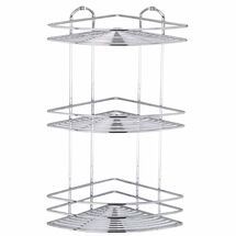 TEKNO-TEL Γωνιακή Ραφιέρα Μπάνιου INOX (Ανοξείδωτο Ατσάλι) 3όροφη 27x19x46cm Βάρος 1.20kg Πάχος Ø5mm