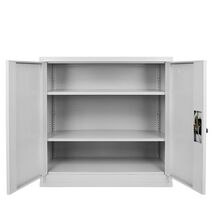 STEELEN Μεταλλική Ντουλάπα 90x45x91cm Πάχους 0.6mm/0.8mm (πάτωμα) Γαλβανιζέ με 2 Ράφια ΧΩΡΙΣ ΠΟΔΙΑ - 3 Αποθηκευτικοί Χώροι