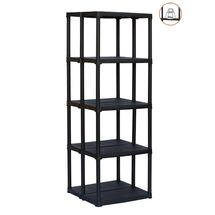 ARTPLAST Ιταλίας Πλαστική Ραφιέρα 8.5kg 5όροφη 60x58.5x176cm Αντοχή Ραφιού 40kg Max Αντοχή 200kg Σταθερά Ράφια Μαύρο