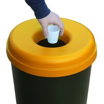 Κάδος Ανακύκλωσης 60lt Ø41x62.5cm 1.91kg Πλαστικός με Άνοιγμα Ø14cm στο Καπάκι Μαύρο-Κίτρινο Ελλάδας