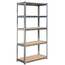 VESTA Μεταλλική Γαλβανιζέ Ραφιέρα Dexion 5όροφη 90x40x180cm με Μοριοσανίδες Πάχους 4mm 13.4kg Πάχος Δοκών 0.63mm MAX Αντοχή 875kg (175kg / Ράφι)