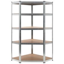 VESTA Μεταλλική Γαλβανιζέ Ραφιέρα Dexion 5όροφη 90x90x180cm με Μοριοσανίδες Πάχους 5mm 24.5kg Πάχος Δοκών 0.7mm MAX Αντοχή 875kg (175kg / Ράφι)