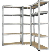 VESTA Μεταλλική Γαλβανιζέ Ραφιέρα Dexion 5όροφη 90x90x180cm με Μοριοσανίδες Πάχους 5mm 24.5kg Πάχος Δοκών 0.7mm MAX Αντοχή 875kg (175kg / Ράφι)