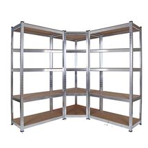 VESTA Μεταλλική Γαλβανιζέ Ραφιέρα Dexion 5όροφη 90x90x180cm με Μοριοσανίδες Πάχους 5mm 24.5kg Πάχος Δοκών 0.7mm MAX Αντοχή 875kg (175kg / Ράφι)