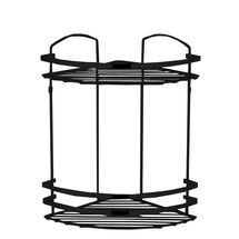 TEKNO-TEL Γωνιακή Εταζέρα Μπάνιου INOX Matte (Ανοξείδωτο Ατσάλι-Ματ Όψη) 2όροφη 27x19x32cm Βάρος 0.80kg Πάχος Ø5mm Μαύρο