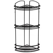 TEKNO-TEL Γωνιακή Εταζέρα Μπάνιου INOX Matte (Ανοξείδωτο Ατσάλι-Ματ Όψη) 3όροφη  27x19x50cm Βάρος 1.05kg Πάχος Ø5mm Μαύρο