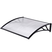 VESTA Στέγαστρο Πόρτας/Παραθύρου 100x80cm Πλαστικό ABS Αλουμίνιο Πάχους 1mm Πολυκαρμπονικό Πάνελ Πάχους 5mm 3.73kg Ανθρακί-Διάφανο