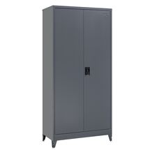 STEELEN Μεταλλική Ντουλάπα 90x45x191cm Πάχους 0.6mm/0.8mm (πάτωμα) Γαλβανιζέ με 4 Ράφια και Ρυθμιζόμενα Πόδια - 5 Αποθηκευτικοί Χώροι Ανθρακί Ματ