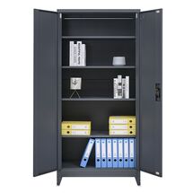 STEELEN Μεταλλική Ντουλάπα 90x45x191cm Πάχους 0.6mm/0.8mm (πάτωμα) Γαλβανιζέ με 4 Ράφια και Ρυθμιζόμενα Πόδια - 5 Αποθηκευτικοί Χώροι Ανθρακί Ματ