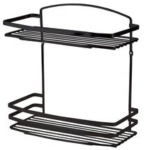 TEKNO-TEL Εταζέρα Μπάνιου INOX Matt (Ανοξείδωτο Ατσάλι-Ματ Όψη) 2όροφη 25x13x28cm Βάρος 0.75kg Πάχος Ø5mm Μαύρο Matt