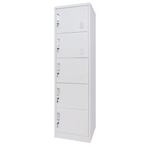 STEELEN Μεταλλική Ντουλάπα-Φοριαμός (Locker) 50x45x180cm 5 Ντουλάπια ΧΩΡΙΣ ΠΟΔΙΑ 25kg Γκρι Ανοικτό