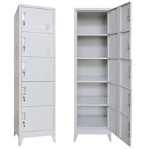 STEELEN Μεταλλική Ντουλάπα-Φοριαμός (Locker) 50x45x190cm 5 Ντουλάπια Πάχος 0.4mm 25kg Γκρι Ανοικτό